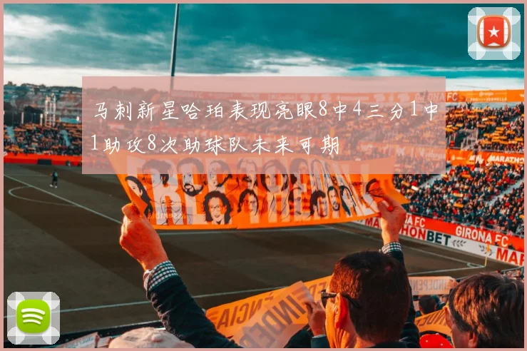 马刺新星哈珀表现亮眼8中4三分1中1助攻8次助球队未来可期